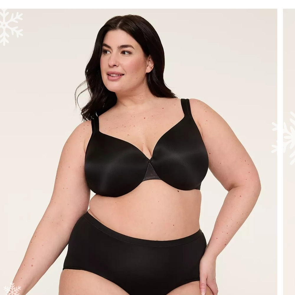 Cacique Smooth Lightly Lined Full Coverage Bra Black NWT